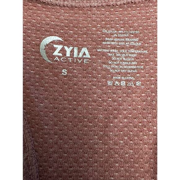 ZYIA ACTIVE Top Womens Size Small Copper Fitted Racerback Sleeveless - Picture 3 of 6